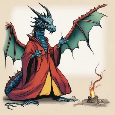The sorcerer cast a spell, and accordingly, the dragon disappeared.