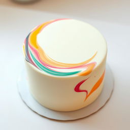 A simple, cylindrical cake with a smooth, clean surface