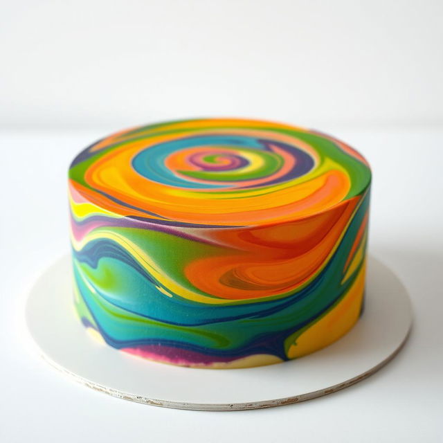 A simple, cylindrical cake with a smooth, clean surface