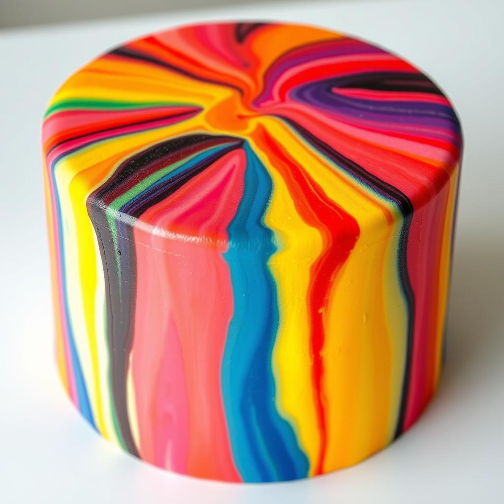 A simple, cylindrical cake with a smooth, clean surface