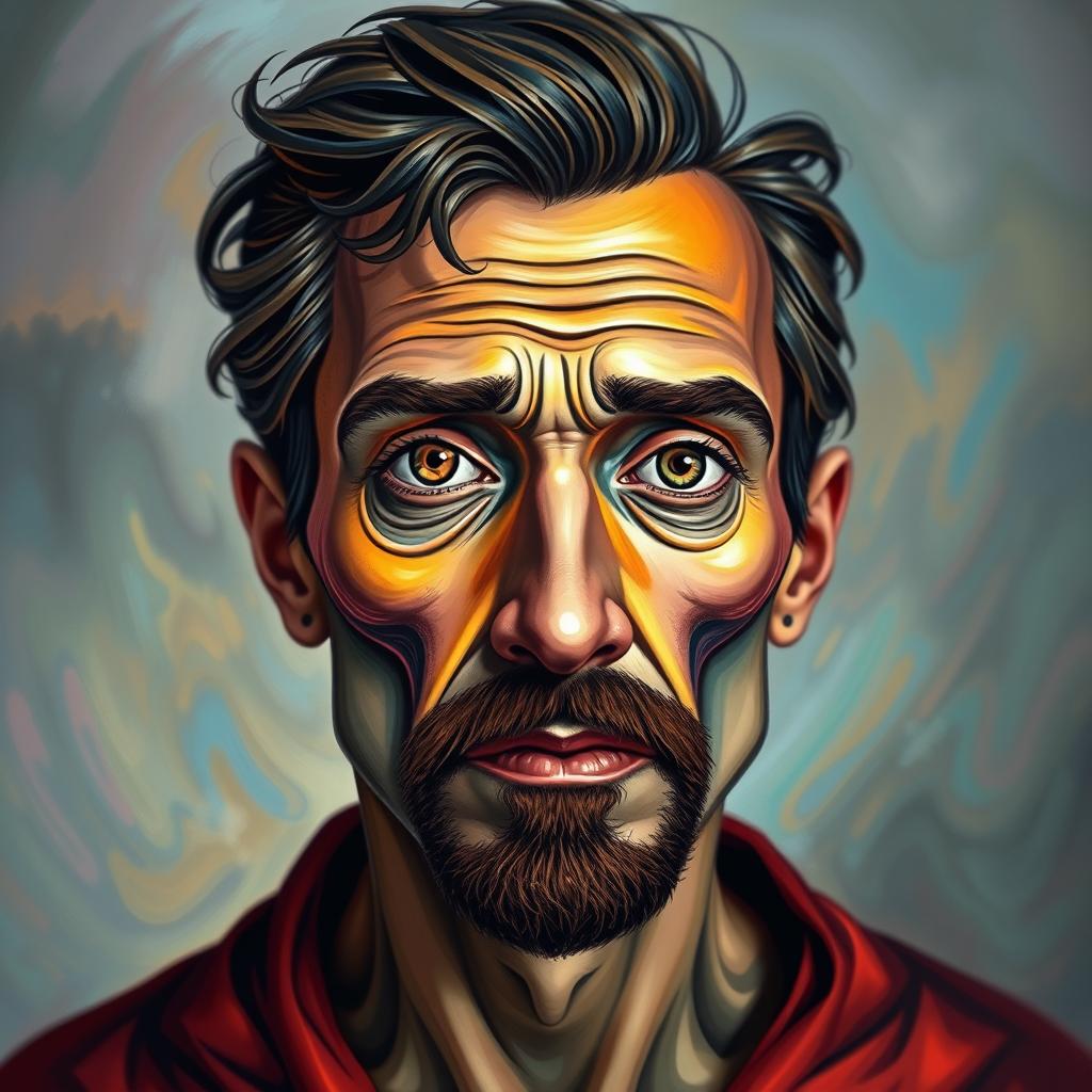 A stunning artistic portrait featuring a unique and captivating interpretation of a person's face