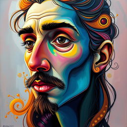 A stunning artistic portrait featuring a unique and captivating interpretation of a person's face