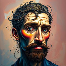 A stunning artistic portrait featuring a unique and captivating interpretation of a person's face