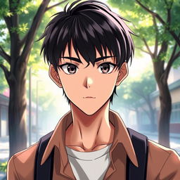 A high school classmate, depicted in a mysterious and handsome anime art style