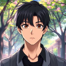 A high school classmate, depicted in a mysterious and handsome anime art style