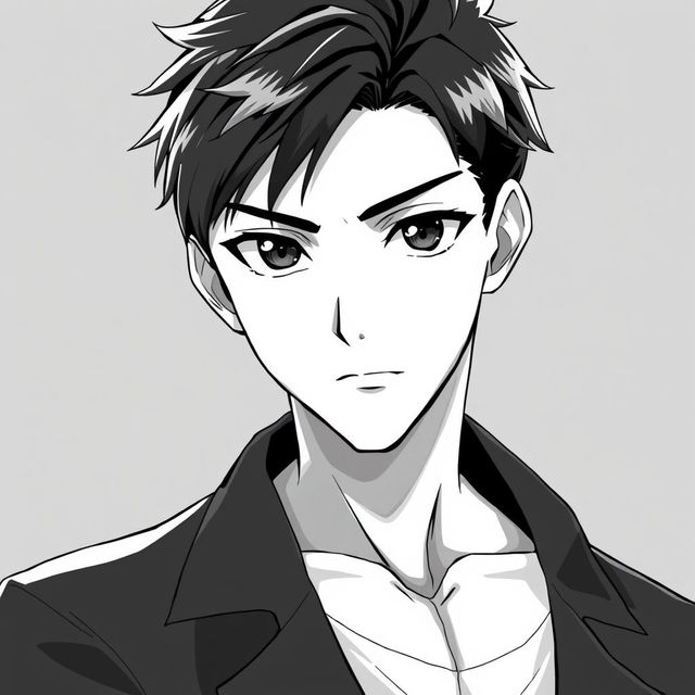 A high school classmate depicted in anime art style, featuring a mysterious and handsome character