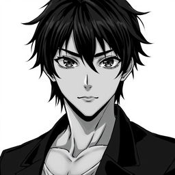 A high school classmate depicted in anime art style, featuring a mysterious and handsome character