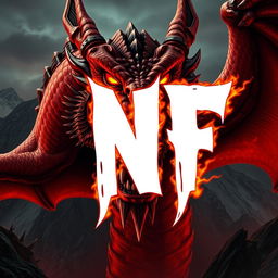 An imposing, fierce dragon with sharp features and glowing eyes, depicting intense anger, set against a dark mountainous backdrop