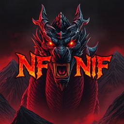 An imposing, fierce dragon with sharp features and glowing eyes, depicting intense anger, set against a dark mountainous backdrop