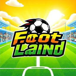 A stylized graphic design featuring a football profile with the name 'Foot Land'