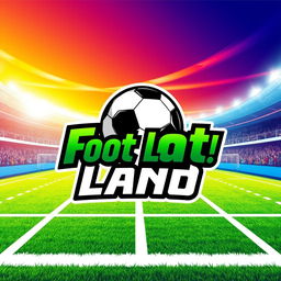 A stylized graphic design featuring a football profile with the name 'Foot Land'