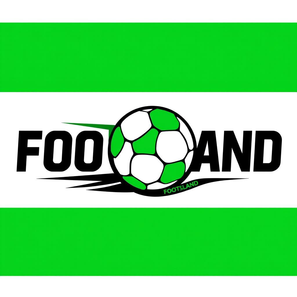 A modern and dynamic logo design for a football brand named 'FOOT LAND'