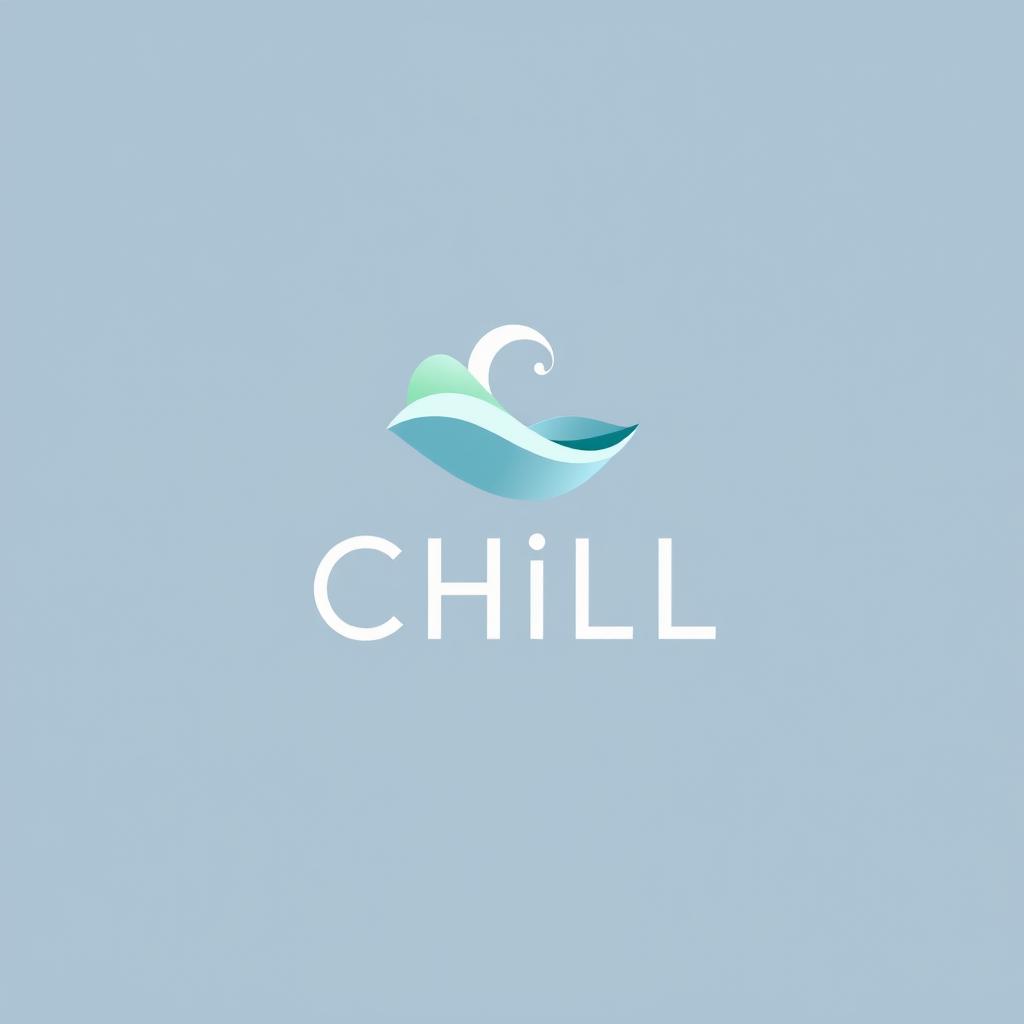 A modern and minimalist logo design that conveys a sense of ultimate chill and relaxation