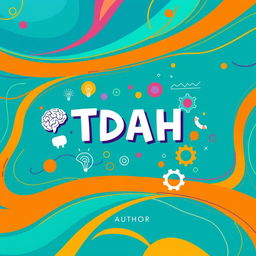A flat A4 ebook cover design that highlights the theme of TDAH (Transtorno do Déficit de Atenção com Hiperatividade)