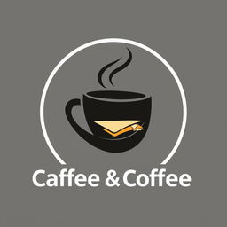 A sleek and modern logo design featuring a stylized cup of coffee intertwined with a sandwich