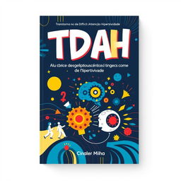 A flat A4 ebook cover design dedicated to the topic of TDAH (Transtorno do Déficit de Atenção com Hiperatividade)