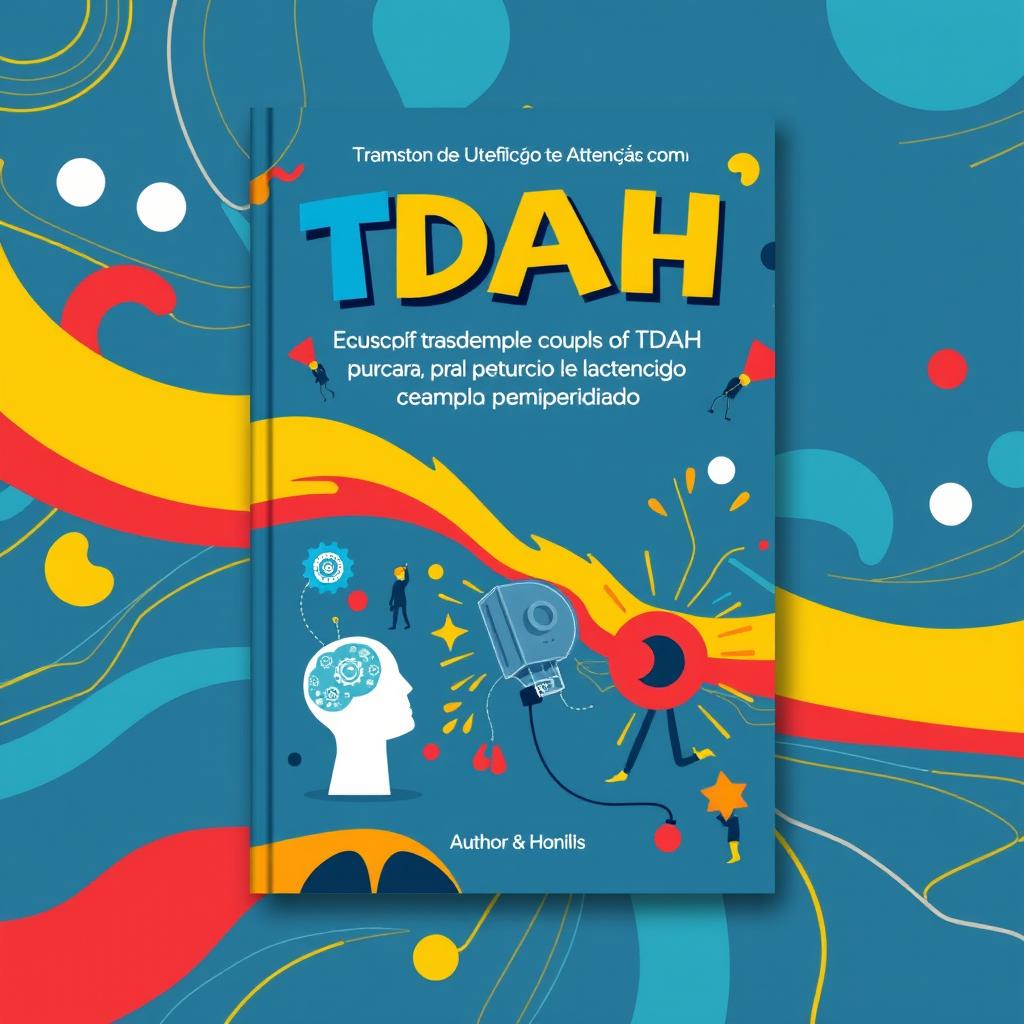 A flat A4 ebook cover design dedicated to the topic of TDAH (Transtorno do Déficit de Atenção com Hiperatividade)