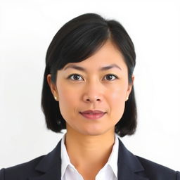 A professional headshot portrait of an adult person with a neutral expression, facing directly towards the camera
