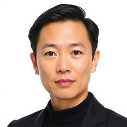A professional headshot portrait of an adult person with a neutral expression, facing directly towards the camera