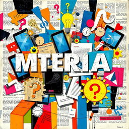 An abstract collage art piece that showcases the importance of media literacy in an individual's life