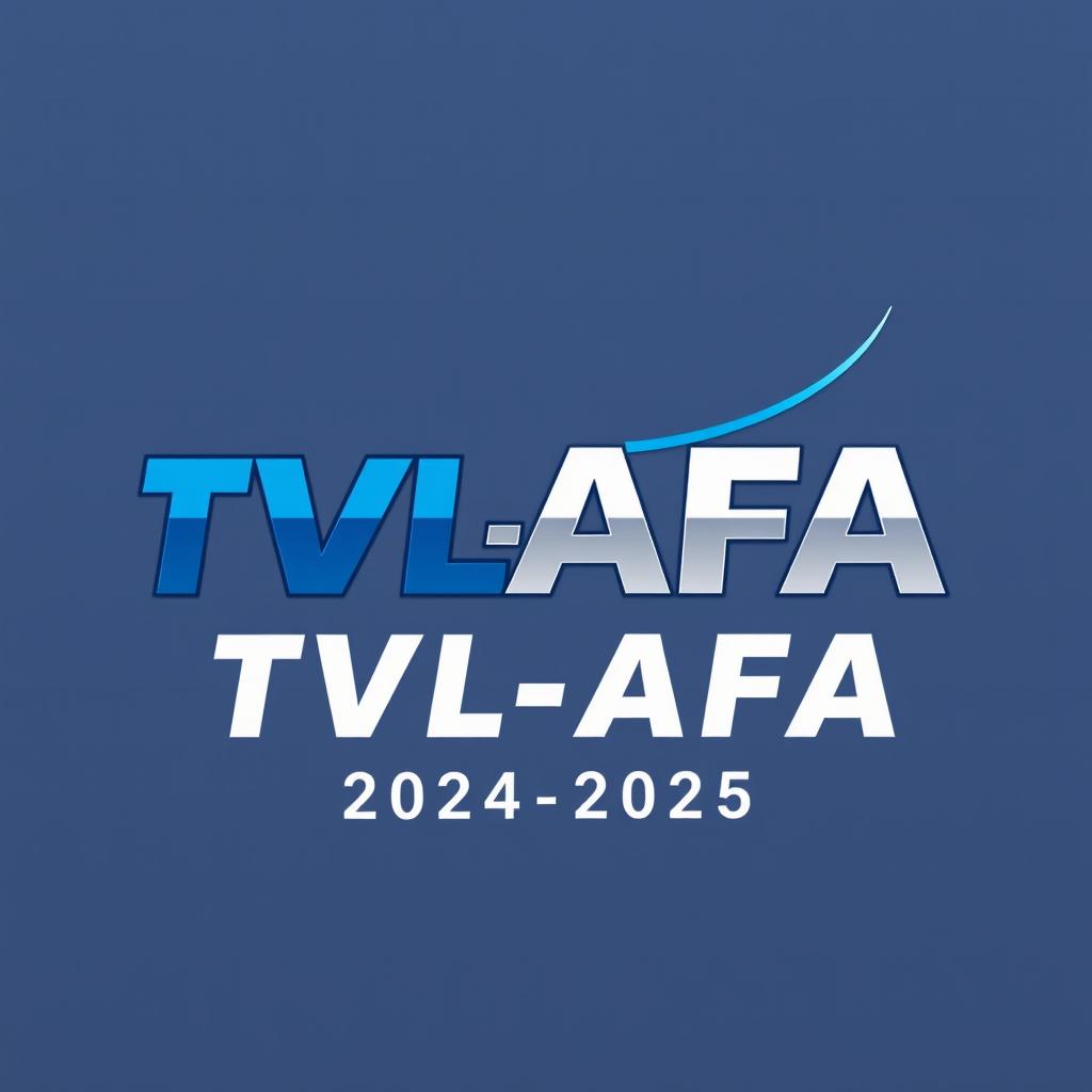 A modern and sleek logo design featuring the text '12 TVL-AFA 2024-2025'