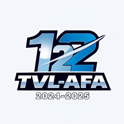 A modern and sleek logo design featuring the text '12 TVL-AFA 2024-2025'
