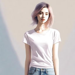 A high-quality digital art image of a stylish young woman