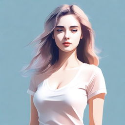 A high-quality digital art image of a stylish young woman