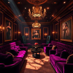 An enchanting background of a luxurious bondage night club, where opulence intertwines with seductive charm