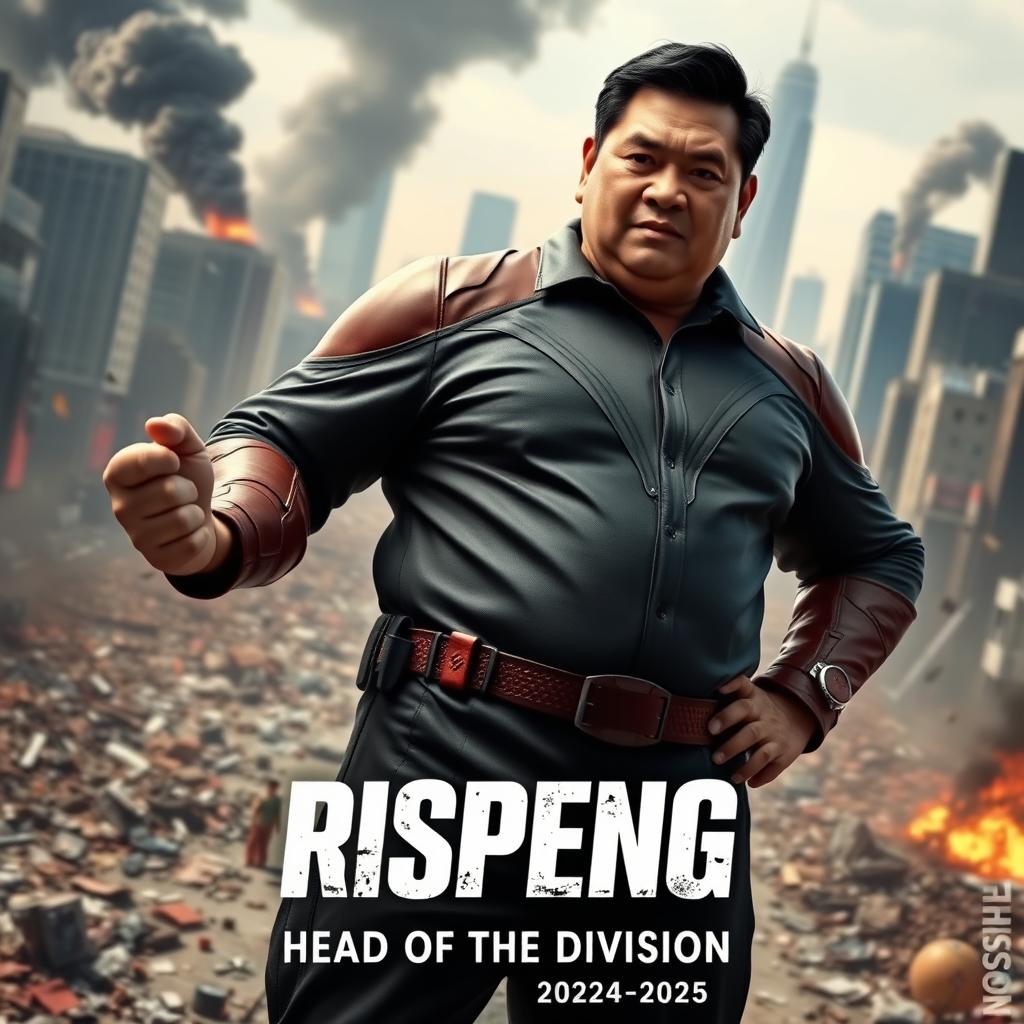A 3D film poster titled 'RISPENG' with the subtitle 'Head of the Division (2024-2025)' clearly displayed at the bottom