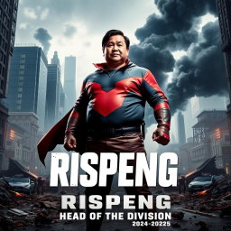 A 3D film poster titled 'RISPENG' with the subtitle 'Head of the Division (2024-2025)' clearly displayed at the bottom