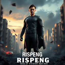 A 3D film poster titled 'RISPENG' with the subtitle 'Head of Division (2024-2025)' prominently displayed at the bottom