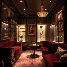 A stunning background showcasing a luxurious accessory bondage club, designed with an air of elegance and sophistication