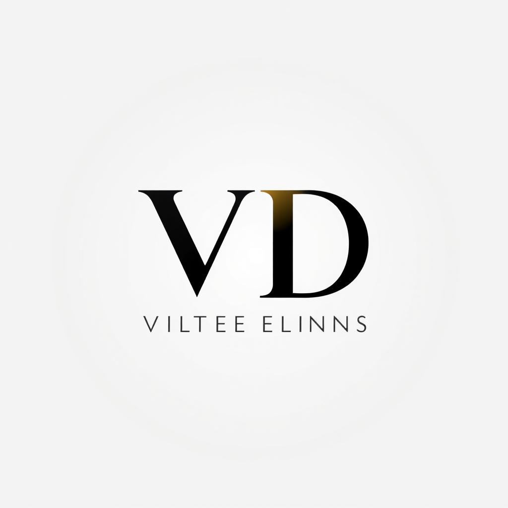 A sleek and modern logo design featuring the letters 'VD' prominently displayed
