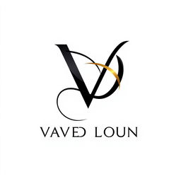 A sleek and modern logo design featuring the letters 'VD' creatively intertwined