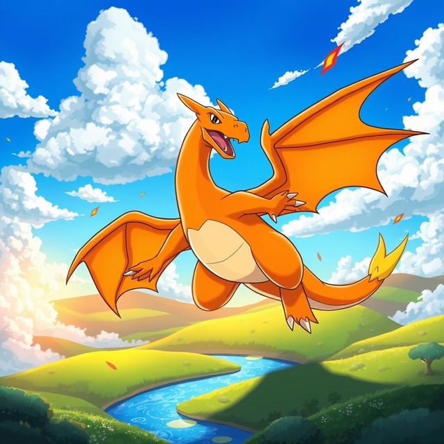 A dynamic and powerful illustration of Charizard, the iconic Pokémon