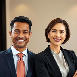 A formal portrait of two individuals, each with their respective faces swapped