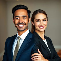 A formal portrait of two individuals, each with their respective faces swapped