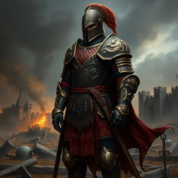 A detailed and ornate depiction of Old Valyrian army armor, showcasing intricate designs and patterns reminiscent of ancient civilizations