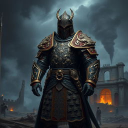 A detailed and ornate depiction of Old Valyrian army armor, showcasing intricate designs and patterns reminiscent of ancient civilizations