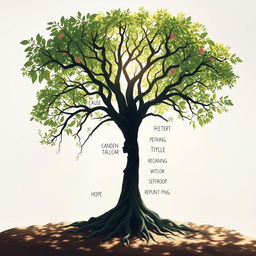 A powerful symbolic tree representing a girl who has been a victim of gender-based violence