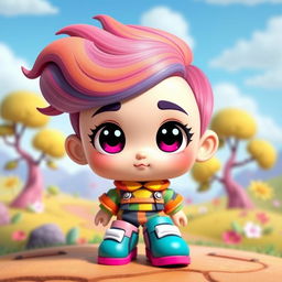A cute chibi version of a character featuring oversized head, small body, and big expressive eyes