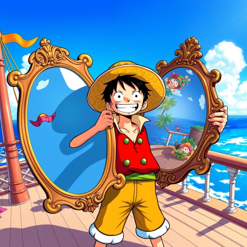 A vibrant and dynamic illustration of Monkey D