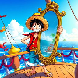 A vibrant and dynamic illustration of Monkey D