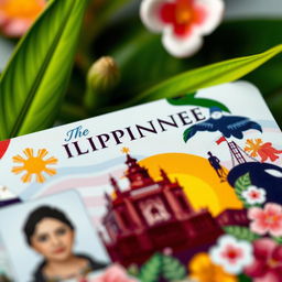 A detailed close-up of a Philippine identification card, showcasing vibrant colors and intricate designs