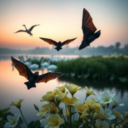 A serene and peaceful twilight scene, capturing the essence of a tranquil moment at dusk