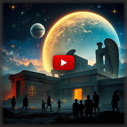 A captivating YouTube thumbnail depicting the enigmatic Anunnaki, featuring an otherworldly and vibrant background of Nibiru in the night sky, glowing stars, and cosmic phenomena