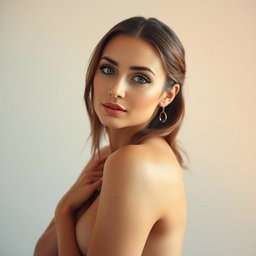 A beauty with captivating features and an alluring pose, embodying elegance and confidence