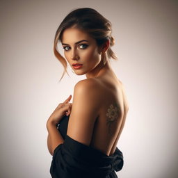 A beauty with captivating features and an alluring pose, embodying elegance and confidence