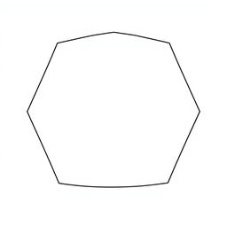 A simple polygon with 15 sides, also known as a pentadecagon